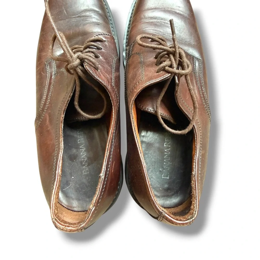 Banana Republic Derby Shoes Mens 8.5 Brown Leather Lug Sole Platform Oxfords